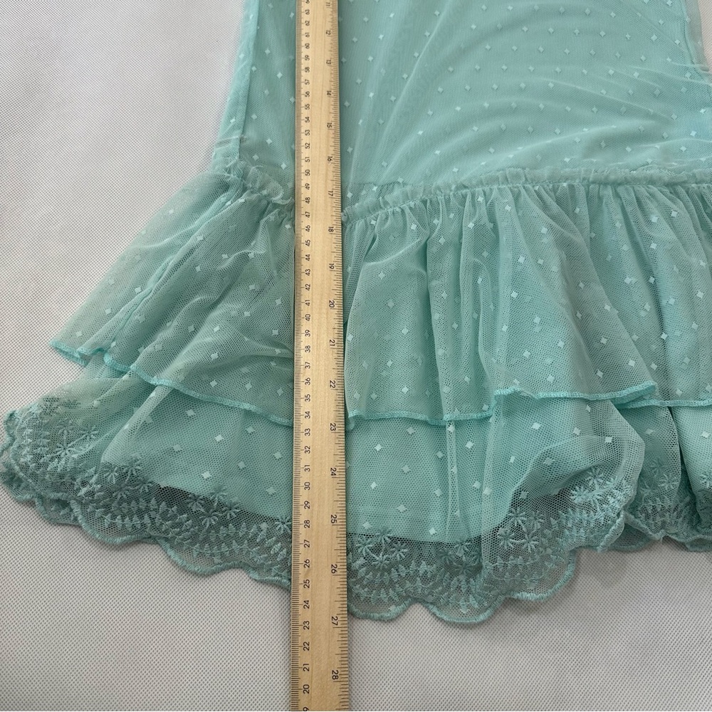 American Girl Truly Me Spring Breeze Dress Girls Size 10 Aqua Mesh Ruffle - Picture 14 of 14